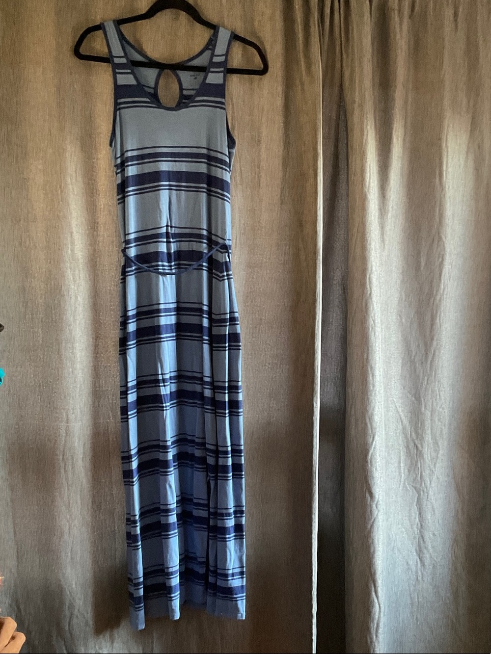 Horny Toad Blue and Navy Striped Maxi Dress